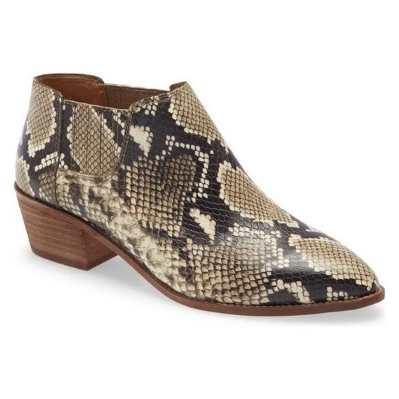 Madewell Shoes - Madewell Sonia Low Leather Snakeskin Printed Chelsea Boot Pull On Women's 6 NWB